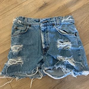 Levis distressed high waist shorts